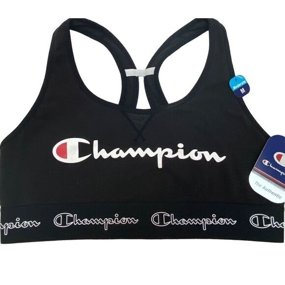 CHAMPION WOMEN’S MEDIUM Black The Authentic Sports Bra - Picture 1 of 10